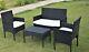 4pc Rattan Garden Set Sofa Table Chairs Outdoor Furniture Patio Wicker Set Roger