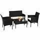 4pcs Rattan Furniture Set Outdoor Patio Table Chairs Sofa Garden Conservatory Uk