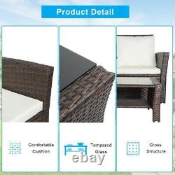 4pcs Rattan Garden Furniture Sofa Set Lounger Table Patio Outdoor Conservatory