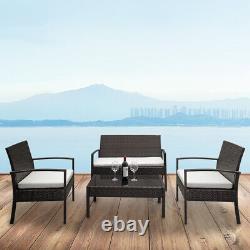 4pcs Rattan Garden Sofa Set 4 Seater Outdoor Patio & Conservatory Furniture Set