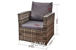 4piece Rattan Garden Furniture Sofa Set Patio Conservatory Chose Fire Pit/Glass