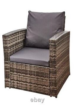 4piece Rattan Garden Furniture Sofa Set Patio Conservatory Chose Fire Pit/Glass