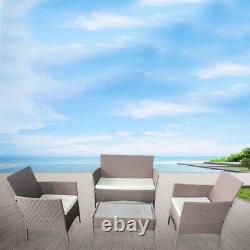 4piece Rattan patio Garden Furniture Sofa Outdoor Chair Table 4PC Coffee Balcony