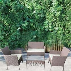 4piece Rattan patio Garden Furniture Sofa Outdoor Chair Table 4PC Coffee Balcony