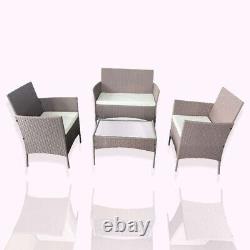 4piece Rattan patio Garden Furniture Sofa Outdoor Chair Table 4PC Coffee Balcony