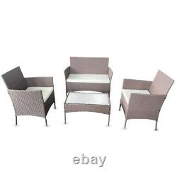 4piece Rattan patio Garden Furniture Sofa Outdoor Chair Table 4PC Coffee Balcony