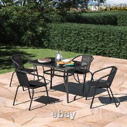 5/7Piece Rattan Garden Furniture Set Glass Table With Chairs Table Patio Outdoor