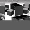 5 Piece Bistro Set Garden Furniture Patio Outdoor Table Armchair Polyrattan Seat