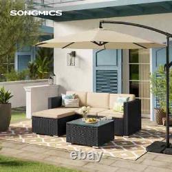 5-Piece Corner Patio Sofa Garden Furniture Set PE Patio Furniture Couch Rattan