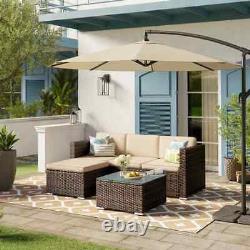 5-Piece Corner Patio Sofa Garden Furniture Set PE Patio Furniture Couch Rattan