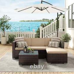 5-Piece Corner Patio Sofa Garden Furniture Set PE Patio Furniture Couch Rattan