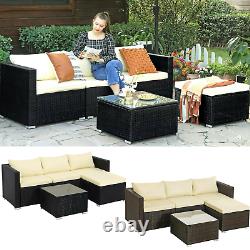 5-Piece Garden Furniture Corner Sofa Set PE Rattan Patio Furniture Outdoor Couch