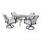 5 Piece Garden Furniture Outdoor Patio Dining Set With Swival Chairs