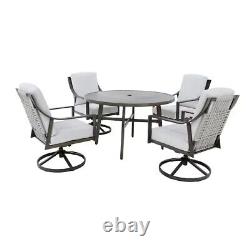 5 Piece Garden Furniture Outdoor Patio Dining Set With Swival Chairs