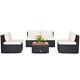 5-piece Outdoor Patio Furniture Set Garden Outdoor Pe Wicker Conversation Set