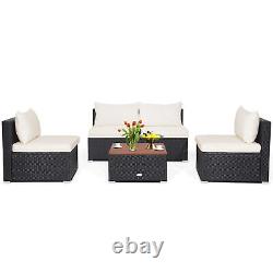 5-Piece Outdoor Patio Furniture Set Garden Outdoor PE Wicker Conversation Set