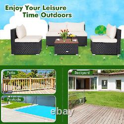 5-Piece Outdoor Patio Furniture Set Garden Outdoor PE Wicker Conversation Set