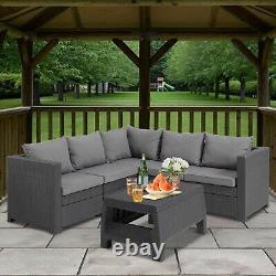 5 Seater Keter Rattan Patio Lounger Sofa Set Garden Furniture Outdoor Sun Chairs