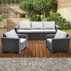 5 Seater Keter Rattan Patio Lounger Sofa Set Garden Furniture Outdoor Sun Chairs