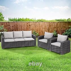 5 Seater Keter Rattan Patio Lounger Sofa Set Garden Furniture Outdoor Sun Chairs