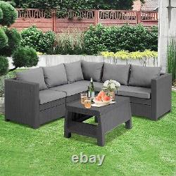 5 Seater Keter Rattan Patio Lounger Sofa Set Garden Furniture Outdoor Sun Chairs