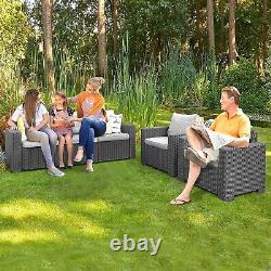 5 Seater Keter Rattan Patio Lounger Sofa Set Garden Furniture Outdoor Sun Chairs