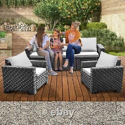 5 Seater Keter Rattan Patio Lounger Sofa Set Garden Furniture Outdoor Sun Chairs