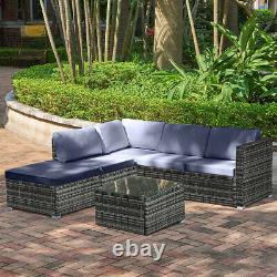 5 Seater Rattan Corner Garden Furniture Set Outdoor Patio Dining Table&Sofa