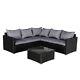 5 Seater Rattan Furniture Set Garden Corner Sofa Table With Cushion Cover Patio