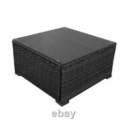 5 Seater Rattan Furniture Set Garden Corner Sofa Table with Cushions Cover Patio