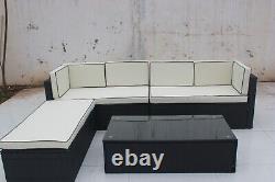 5 Seater Rattan Garden Furniture Corner Sofa Lounge Table Set Patio Outdoor