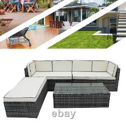 5 Seater Rattan Garden Furniture Corner Sofa Lounge Table Set Patio Outdoor