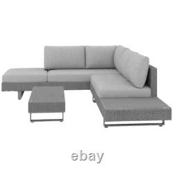 5 Seater Rattan Garden Sofa Set Patio Furniture with Cushions and Tea Table Grey