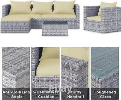 5 Seater Rattan Lounge Sofa Set Garden Furniture Patio Corner Outdoor Unit