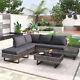 5-seater Rattan Garden Furniture Sofa Set Patio Outdoor Corner Lounge L-shape