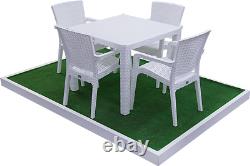 5Pcs 4 Chairs & Table Outdoor Garden Patio Furniture Set Bistro Set Rattan Style