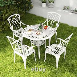 5Pcs Outdoor Cast Aluminum Set Garden Furniture Set Patio Bistro Table Chair