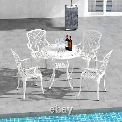 5Pcs Outdoor Cast Aluminum Set Garden Furniture Set Patio Bistro Table Chair