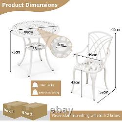 5Pcs Outdoor Cast Aluminum Set Garden Furniture Set Patio Bistro Table Chair