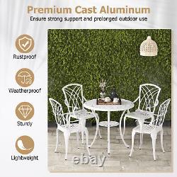 5Pcs Outdoor Cast Aluminum Set Garden Furniture Set Patio Bistro Table Chair