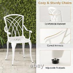 5Pcs Outdoor Cast Aluminum Set Garden Furniture Set Patio Bistro Table Chair