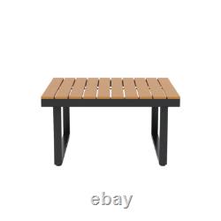 5Seater Corner Sofa Wood Garden L-Shape Furniture Set Indoor/Outdoor Patio Table