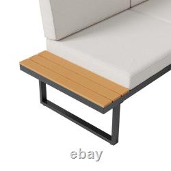 5Seater Corner Sofa Wood Garden L-Shape Furniture Set Indoor/Outdoor Patio Table