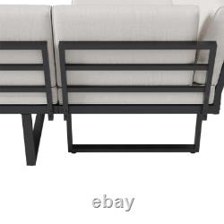 5Seater Corner Sofa Wood Garden L-Shape Furniture Set Indoor/Outdoor Patio Table