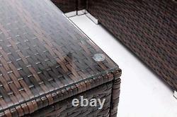 5pcs Rattan Garden Outdoor Furniture Patio Sofa Set chairs with Glass Table