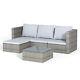 5pcs Table 3 Seater Sofa & Chairs Rattan Patio Garden Furniture Set With Cushion