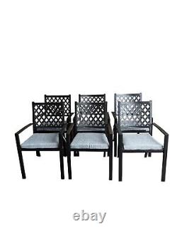 6 Adlington Stacking Chairs Outdoor Garden Patio Furniture