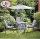 6 Piece Garden Patio Furniture Sets 4 Chairs And Parasol Table Padded Cushions