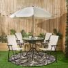 6 Piece Patio Set Garden Furniture Table Chairs Parasol Foldable Outdoor Dining