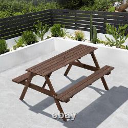 6 Seater / 8 Seater Wooden Pub Bench Picnic Table furniture Garden Patio Set UK